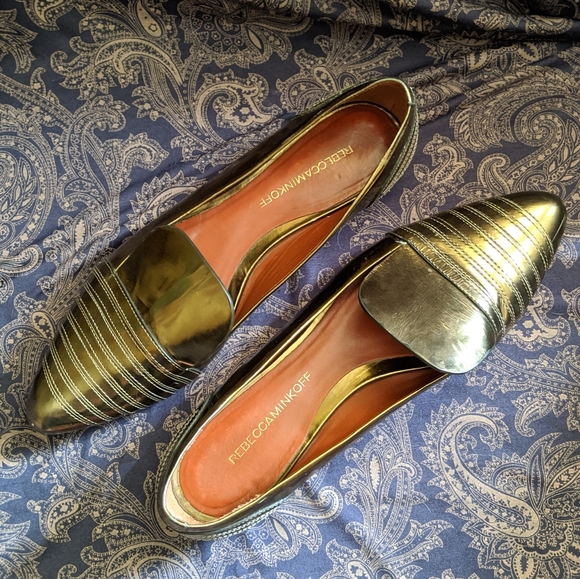 Rebecca Minkoff Shoes - Rebecca Minkoff Gold Flats